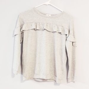 Grey and pearl girls sweatshirt